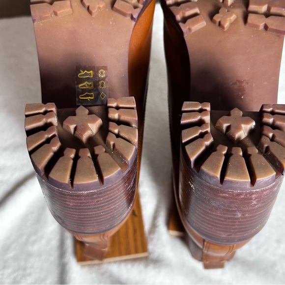 Madewell Alyce Brown Chestnut Leather Front Zipper Heeled Boots Size 11 - Picture 13 of 15